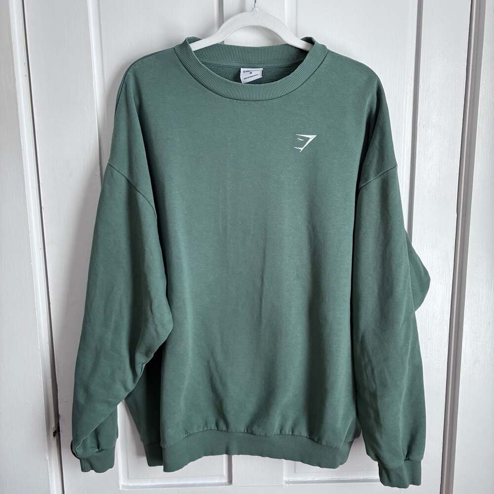 Gymshark Rest Day Sweats Pullover Crewneck Sweatshirt In Crocodile Green